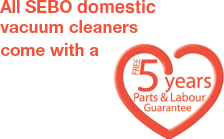 FREE 5 years Parts & Labour Guarantee